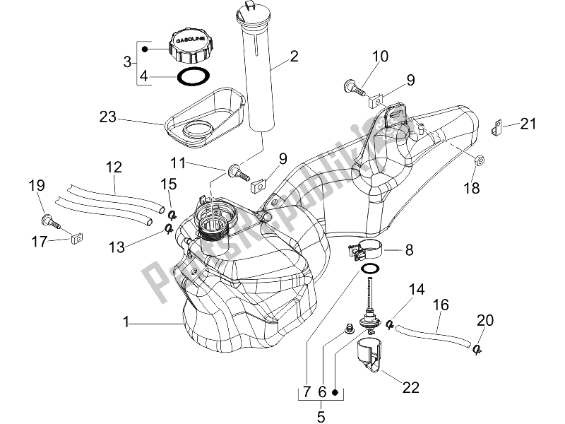 Tutte le parti per il Serbatoio Di Carburante del Piaggio Liberty 50 2T Sport 2006