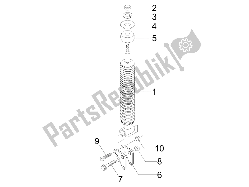 All parts for the Rear Suspension - Shock Absorber/s of the Piaggio Liberty 125 4T Delivery E3 2009