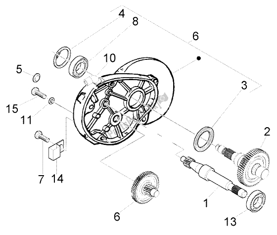 All parts for the Rear Wheel Shaft of the Piaggio FLY 125 4T 2004