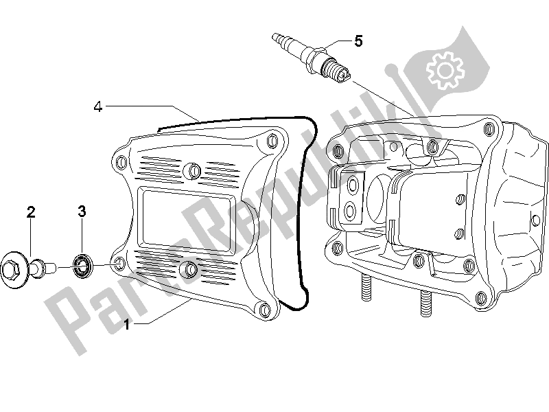 All parts for the Cylinder Head Cover of the Piaggio BV 500 USA 2008