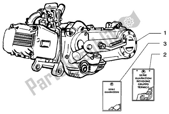 All parts for the Engine of the Piaggio FLY 50 4T 2007
