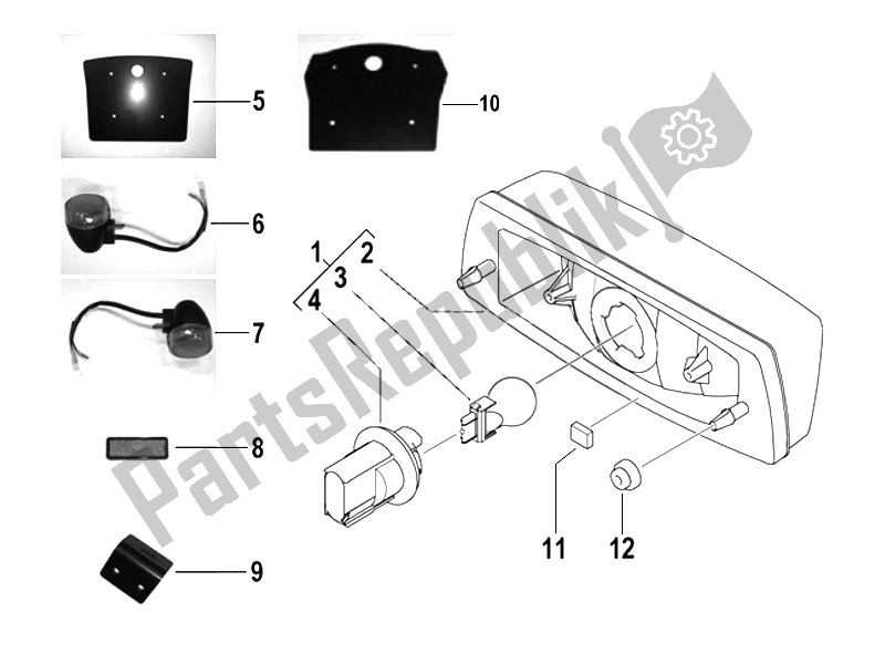 Todas las partes para Faros Traseros - Luces Intermitentes de Piaggio Trackmaster 400 Passo Lungo 2006