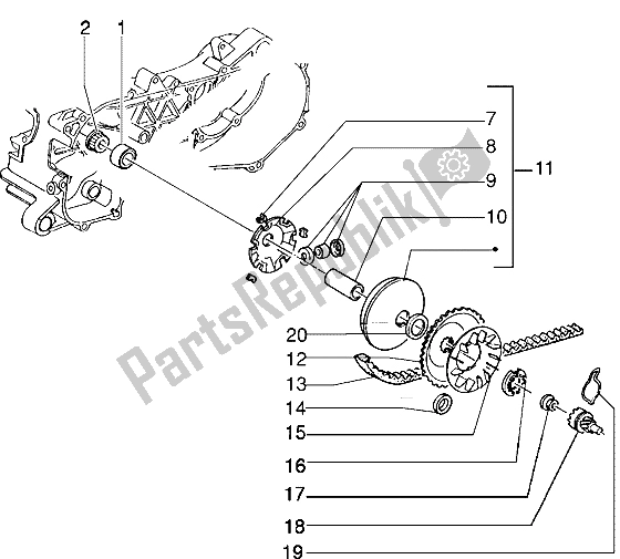Tutte le parti per il Puleggia Motrice del Piaggio Typhoon 50 XR 2000