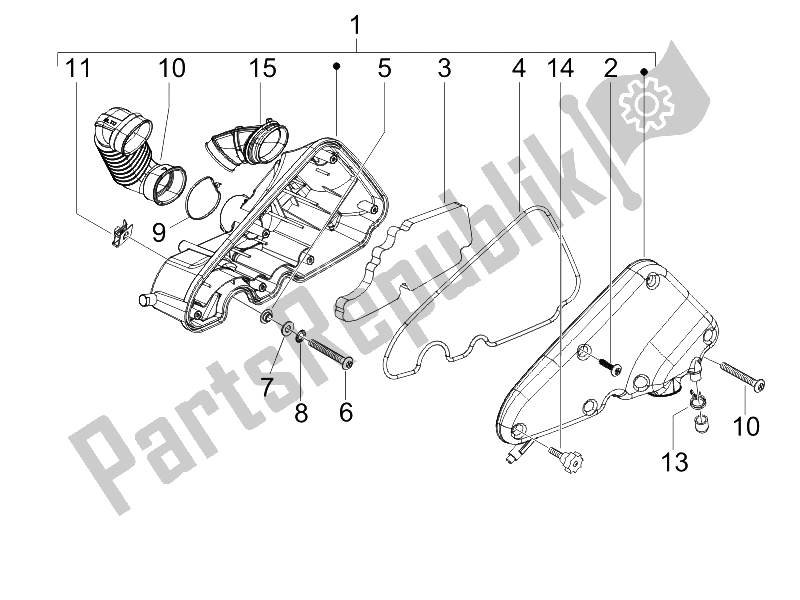 Toutes les pièces pour le Filtre à Air du Piaggio Liberty 50 2T 2006