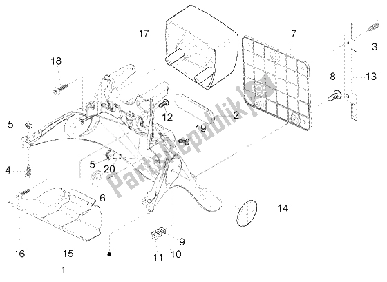 Todas las partes para Guardabarros Trasero de Piaggio FLY 150 4T 2004
