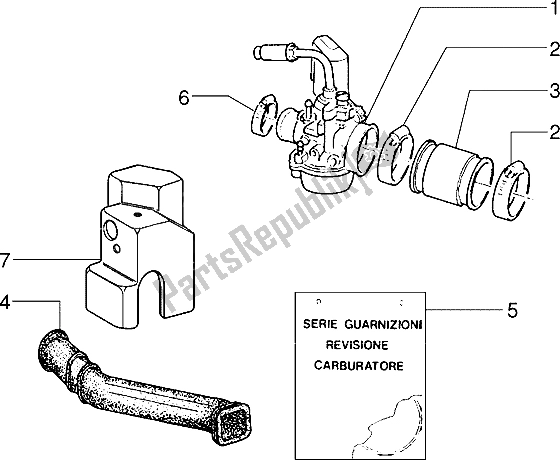 All parts for the Carburettor of the Piaggio Sfera RST 80 1994