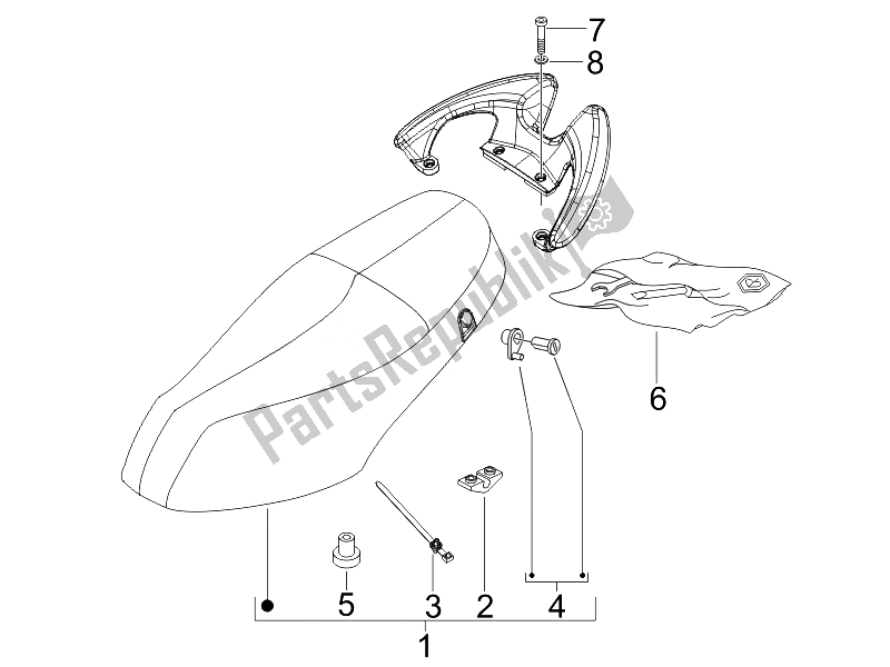 Todas las partes para Silla De Montar / Asientos de Piaggio FLY 125 4T E3 2007