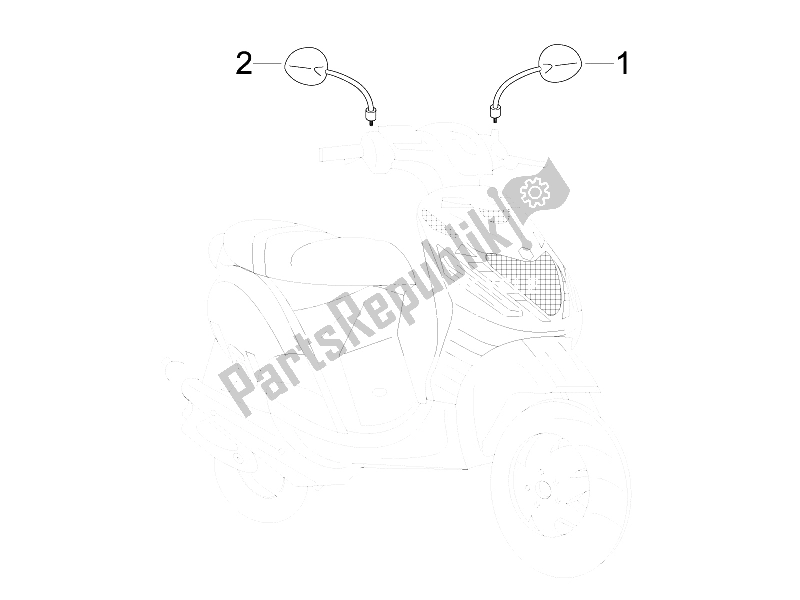 Toutes les pièces pour le Miroir (s) De Conduite du Piaggio ZIP 50 SP Euro 2 2006