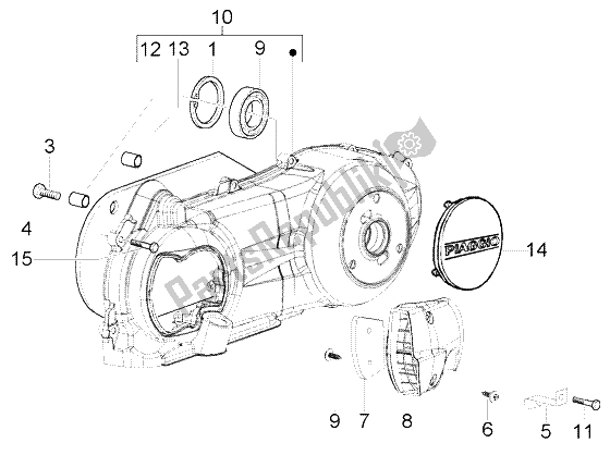 Toutes les pièces pour le Couvercle De Transmission du Piaggio Beverly 125 RST 2004