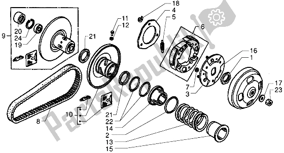 Todas as partes de Polia Conduzida do Piaggio X9 250 2006