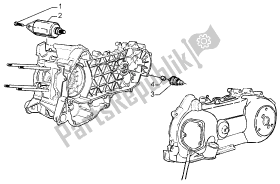 Alle onderdelen voor de Elektrische Starter van de Piaggio Liberty 200 Leader RST 2002