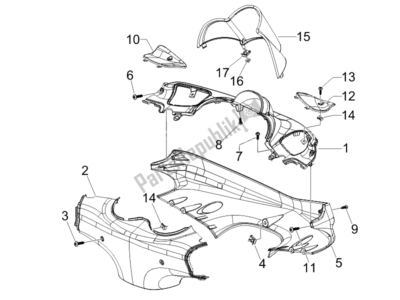 Tutte le parti per il Coperture Per Manubri del Piaggio BV 250 USA 2007