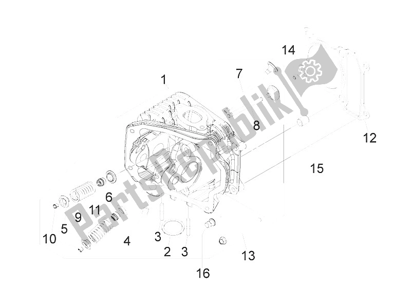 Wszystkie części do Jednostka G?ówna - Zawór Piaggio Liberty 150 4T 2V IE E3 Vietnam 2011