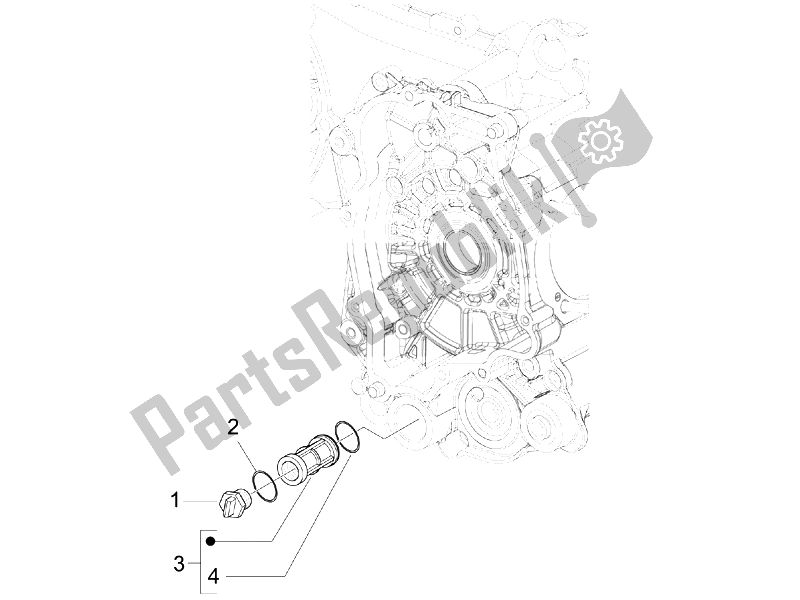 Toutes les pièces pour le Couvercle Magnéto Volant - Filtre à Huile du Piaggio FLY 50 4T 4V USA 1 2014