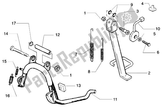 Todas as partes de Suporte Central Lateral do Piaggio Beverly 200 2002