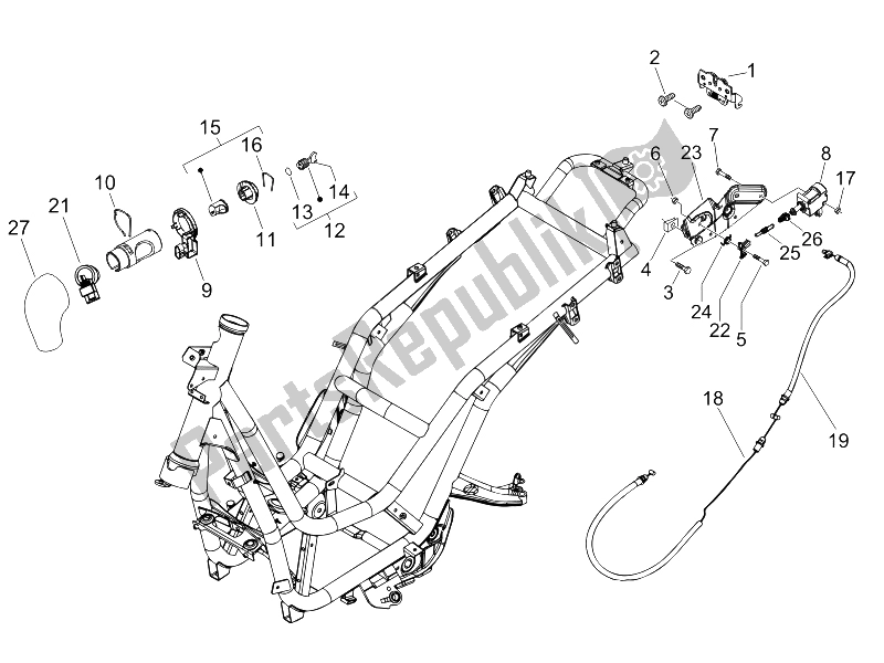 Toutes les pièces pour le Serrures du Piaggio BV 500 2005