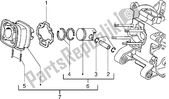 Todas las partes para Pin De Cilindro-pistón-muñeca, Conjunto de Piaggio ZIP SP 50 1996
