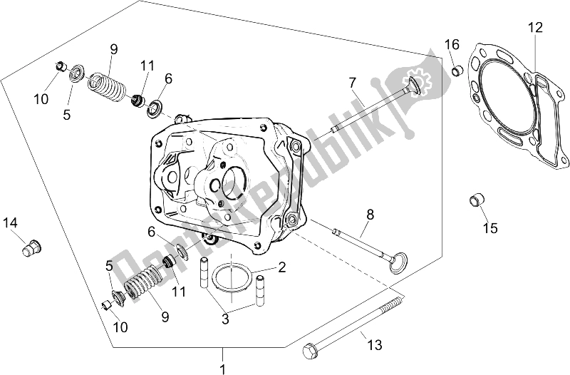 Toutes les pièces pour le Unité De Tête - Valve du Piaggio Liberty 200 4T E3 2006