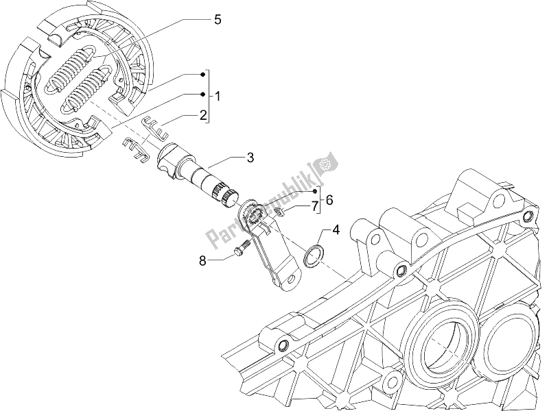 Toutes les pièces pour le Frein Arrière - Mâchoire De Frein du Piaggio Liberty 50 2T Sport UK 2006