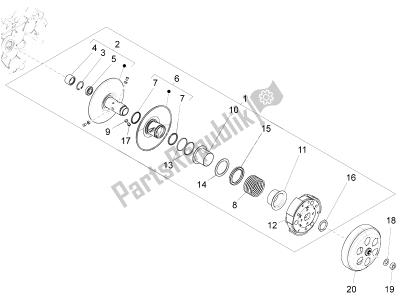 Toutes les pièces pour le Poulie Menée du Piaggio FLY 150 4T 3V IE USA 2014