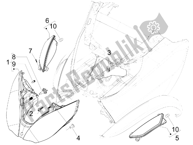 Todas las partes para Faros Delanteros - Luces Intermitentes de Piaggio MP3 125 2006