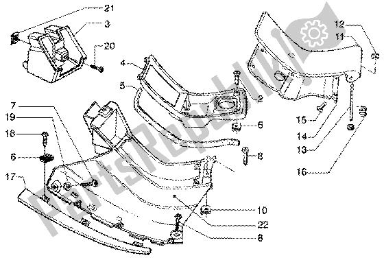 All parts for the Footrest-tank Door of the Piaggio Super Hexagon GTX 125 2003