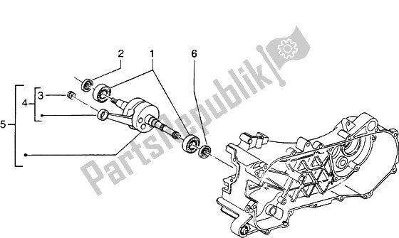 Toutes les pièces pour le Vilebrequin du Piaggio ZIP Catalyzed 50 2000