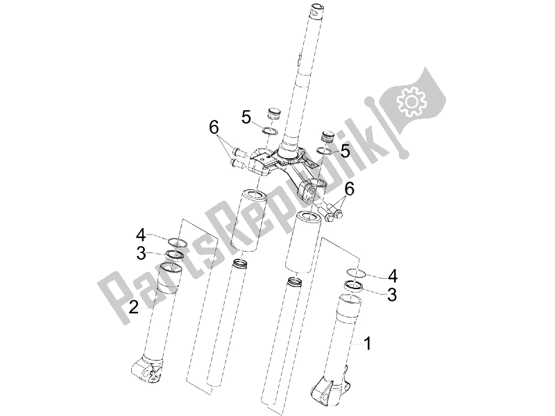 Toutes les pièces pour le Composants De La Fourche (wuxi Top) du Piaggio Liberty 50 2T 2008