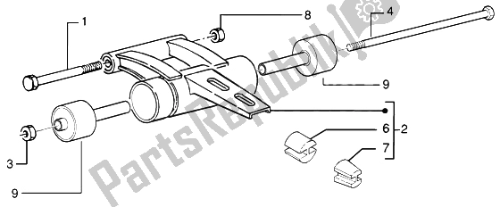 All parts for the Swinging Arm of the Piaggio NRG MC3 DT 50 2004