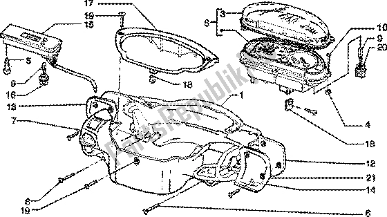 All parts for the Speedometers Kms-handlebar Covers of the Piaggio Skipper 150 4T 2000