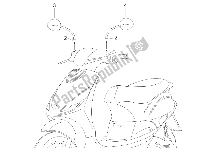 Toutes les pièces pour le Miroir (s) De Conduite du Piaggio ZIP 50 2T 2009