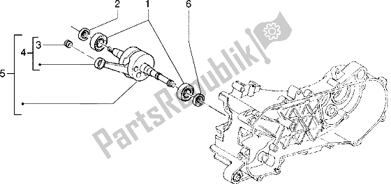 Tutte le parti per il Albero A Gomiti del Piaggio ZIP 50 1995