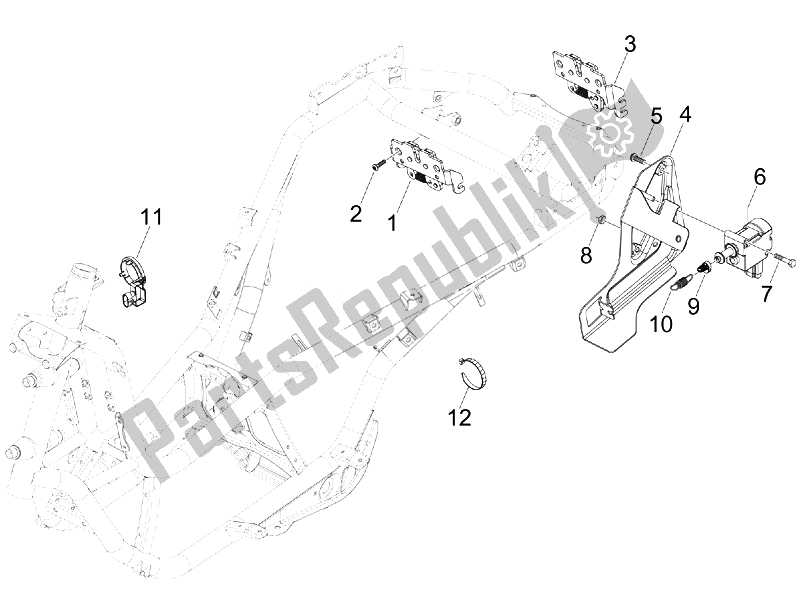 Tutte le parti per il Serrature del Piaggio MP3 250 USA 2007