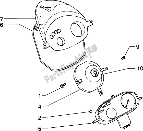 Tutte le parti per il Combinazione Misuratore Fari-carena del Piaggio ZIP 50 4T 2002