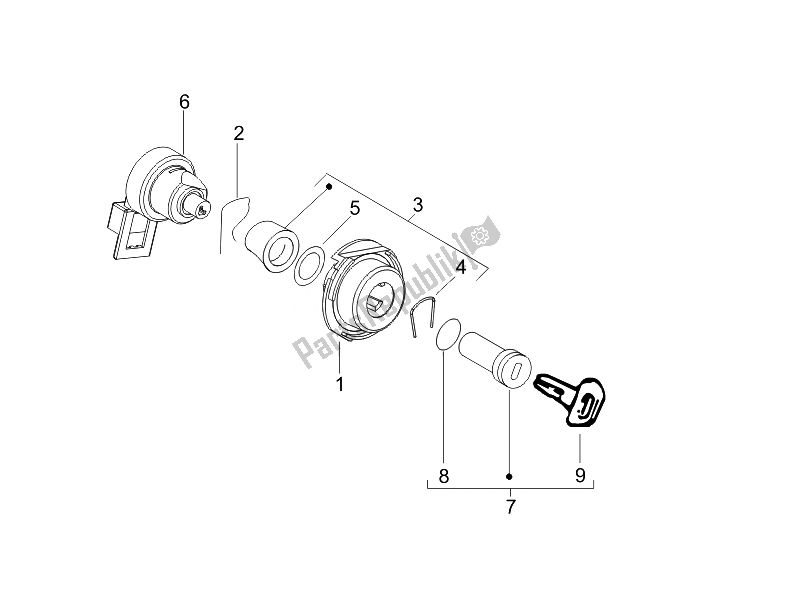 Toutes les pièces pour le Serrures du Piaggio Liberty 50 2T Sport 2007