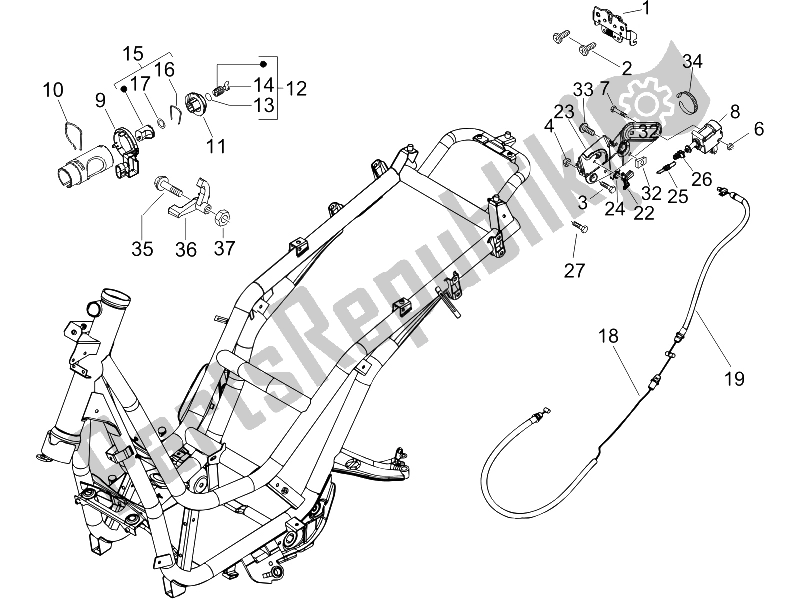 Toutes les pièces pour le Serrures du Piaggio Beverly 250 IE Sport E3 2006