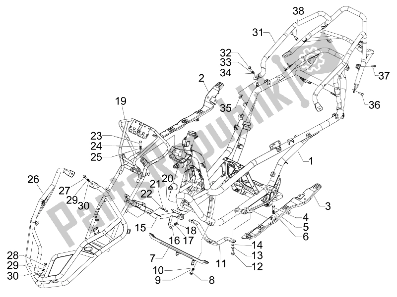 Todas las partes para Marco / Carrocería de Piaggio MP3 500 Sport USA 2010