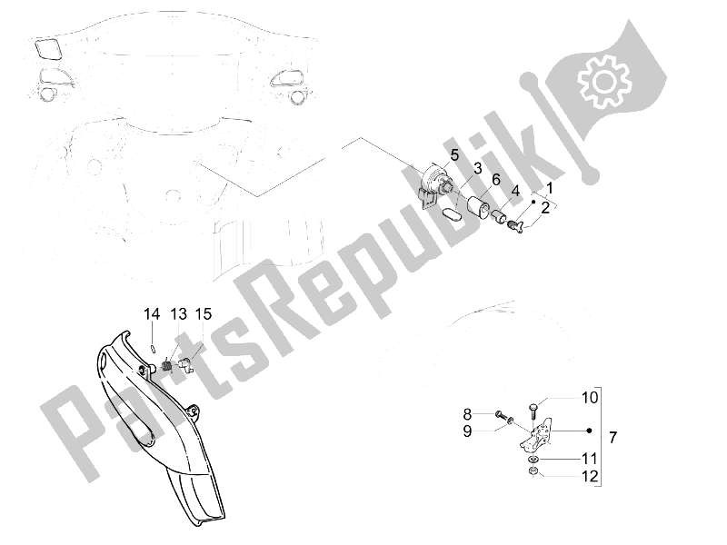 All parts for the Locks of the Piaggio Typhoon 50 2T E2 2009