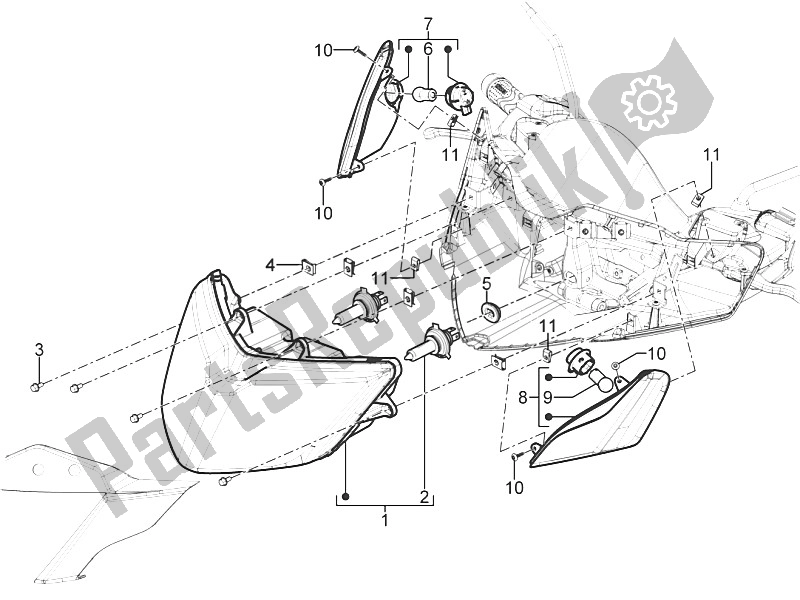 Todas las partes para Faros Delanteros - Luces Intermitentes de Piaggio MP3 300 Yourban ERL 2011