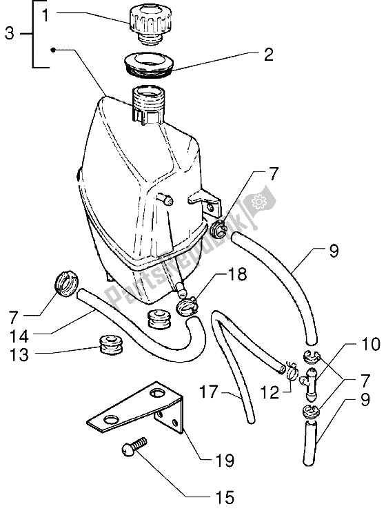 All parts for the Expansion Tank of the Piaggio X9 125 2000