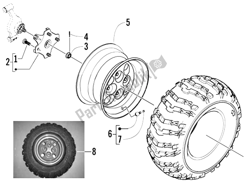 Toutes les pièces pour le Roue Arrière du Piaggio Trackmaster 400 Passo Corto 2006