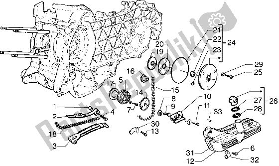 All parts for the Pump Group - Oil Pan of the Piaggio Hexagon GTX 180 1999