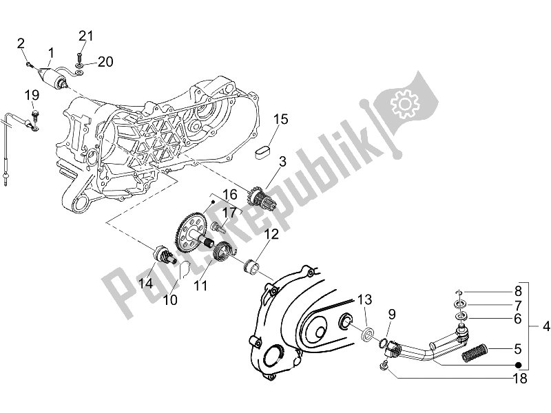 All parts for the Stater - Electric Starter of the Piaggio Liberty 125 4T PTT E3 F 2007