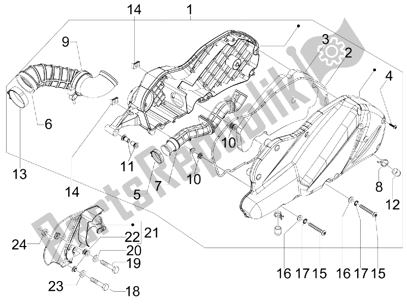 Toutes les pièces pour le Filtre à Air du Piaggio X7 300 IE Euro 3 2009