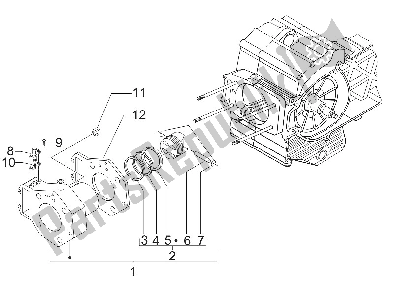 Toutes les pièces pour le Unité Cylindre-piston-axe De Poignet du Piaggio MP3 500 LT Sport Business 2011