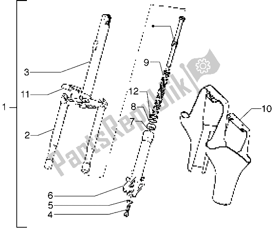 Tutte le parti per il Piantone Dello Sterzo del Piaggio Free 100 2004