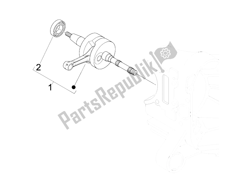 All parts for the Crankshaft of the Piaggio FLY 100 4T 2008