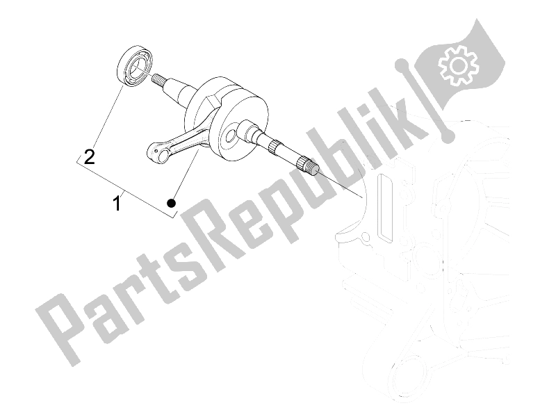 All parts for the Crankshaft of the Piaggio FLY 100 4T 2008