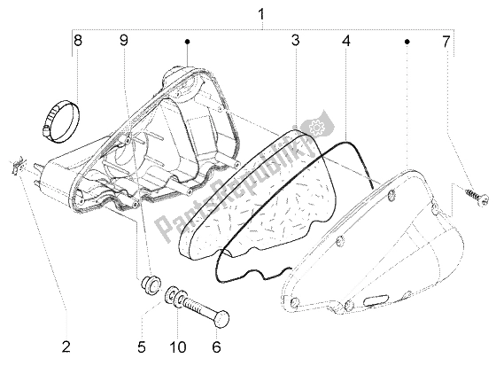 Toutes les pièces pour le Purificateur D'air du Piaggio Liberty 125 Leader RST 2007
