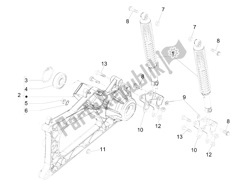 Tutte le parti per il Sospensione Posteriore - Ammortizzatore / I del Piaggio MP3 500 LT Sport 2014